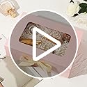 PLINJOY Blue Gift Box for Presents with Ribbon 10.8x7.5x3.5 Inches Clear Gift Box with Window Magnetic Closure Gift Boxes ...