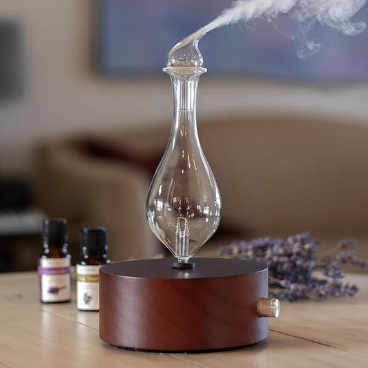 ArOmis Premium Glass Essential Oils Nebulizer - Waterless Diffuser for Aromatherapy - Handmade Oil Diffuser, Wooden Base, ...