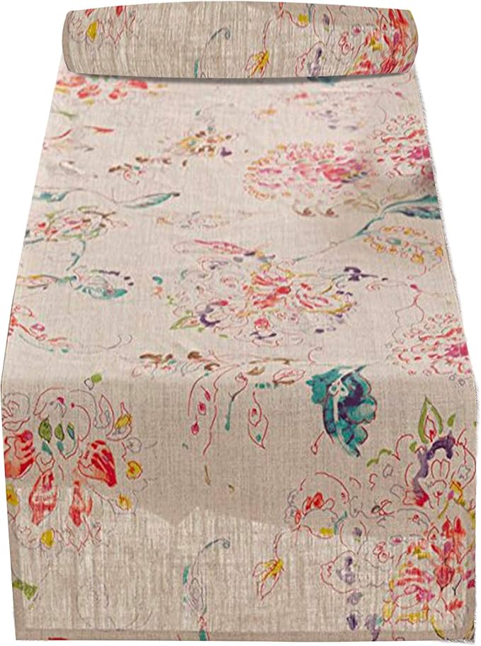 SARO LIFESTYLE - 13010.N1672B Primavera Collection Table Runner, 16" x 72", Natural
