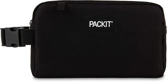 PackIt(R) Freezable Snack Box, Black, Built with EcoFreeze(R) Technology, Collapsible, Reusable, Zip Closure with Buckle H...