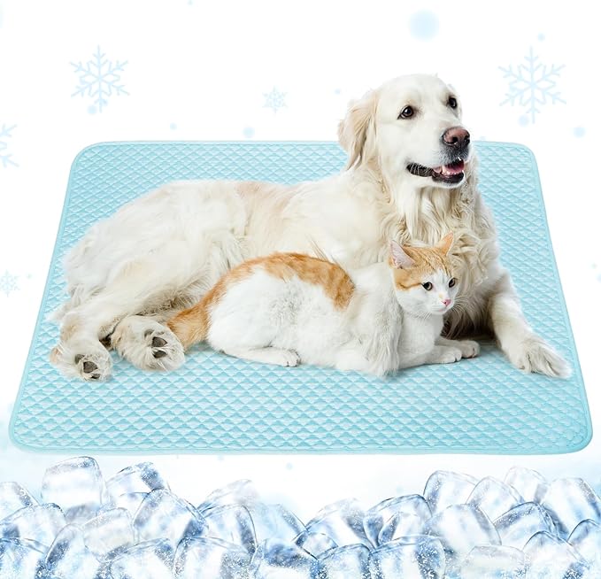 SuBleer Upgraded Self-Cooling Dog Mat - Breathable Pet Cooling Pad for Dogs & Cats, Indoor & Outdoor Use, Washable Cooling...