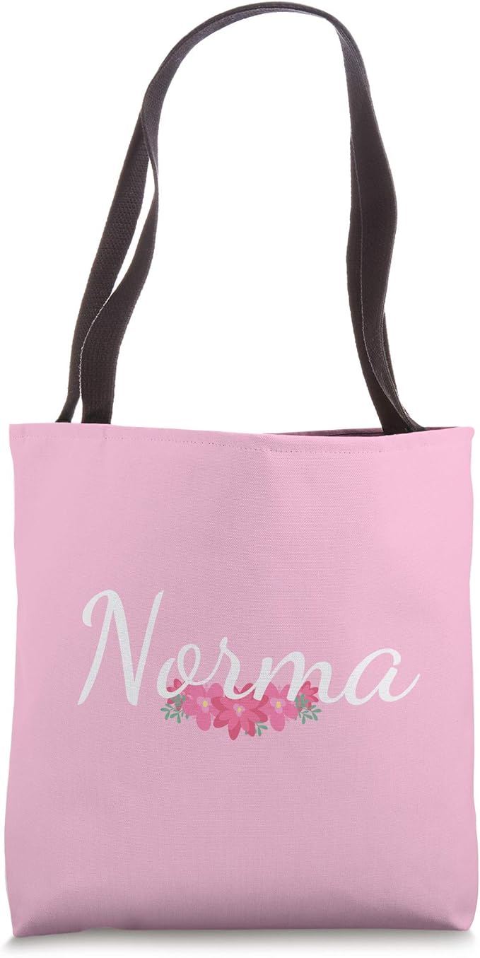 Custom Norma Gift Personalized Name Flowers Floral Pink Tote Bag