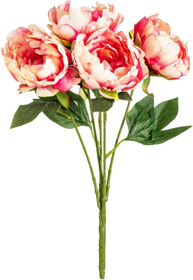 Vickerman Everyday Artificial Pink Peony Bunch 20" Long - Premium Faux Floral Decor for Wedding or Everyday Arrangements -...