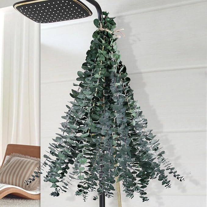 12PCS Dried Eucalyptus for Shower Hanging - 17'' Real Large Preserved Eucalyptus Stems Green Home Decor, 100% Made from Fr...