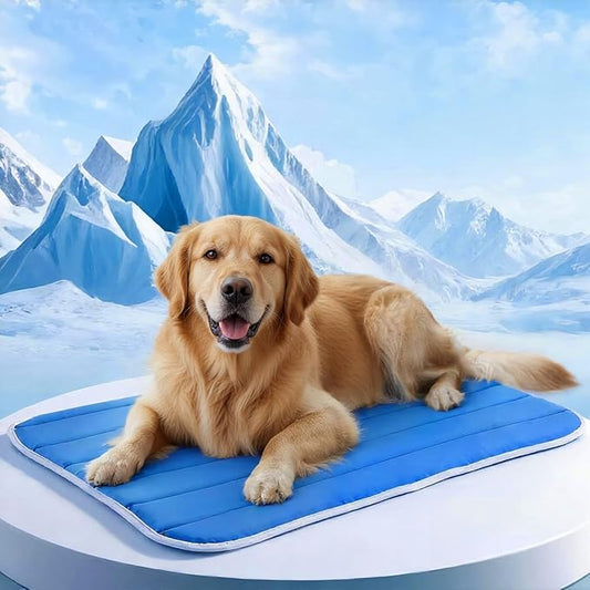 Dog Cooling Mat, Super Thick Cold Memory Sponge Cooling Mat for Dog,Foldable Crate Pet Bed & Non-Slip, (Q-Max > 0.45) Lon...