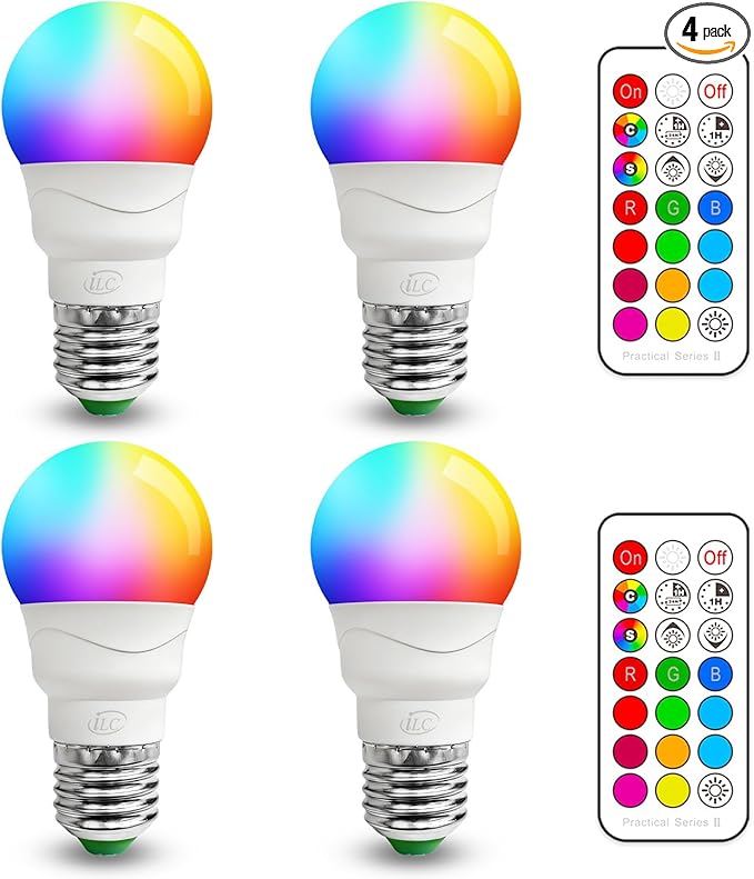 ILC RGB LED Color Changing Light Bulb, 40W Equivalent, 450LM, 2700K Warm White 5W E26 Screw Base RGBW, Flood Light Bulb- 1...
