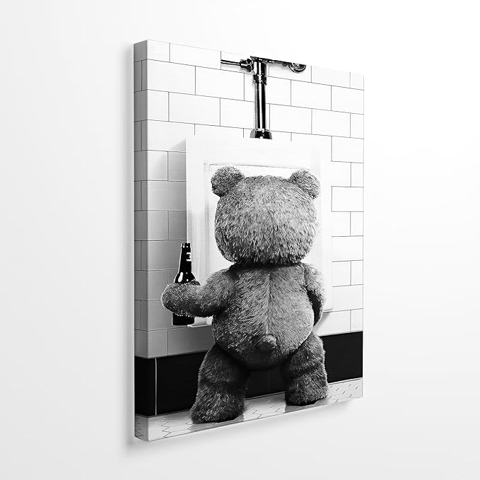 DIHSIEG 12x16 Canvas Wall Art funny bathroom wall art Print Poster Vintage Poster Frameless Floral Can be hung on the Wall...