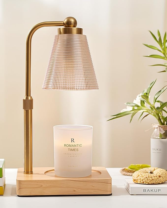 HONGZZI Candle Warmer Lamp - Electric Candle Warmer with Timer, Adjustable Height & Brightness, 2 Replacement Bulbs, 1-Yea...