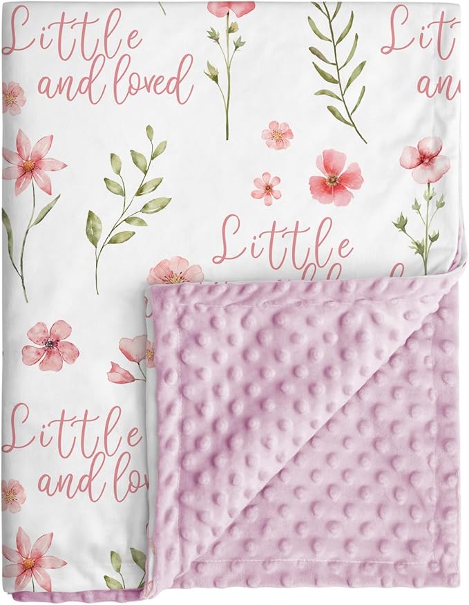 CIVARUA KIDS Floral Baby Blankets for Girls - Super Soft Nursery Minky Blanket, Newborn Baby Blanket with Double Layer Dot...