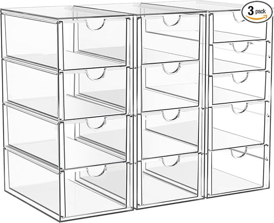 Acrylic Makeup Organizer with 13 Drawers, Bathroom Counter Organizer, Acrylic Organizers, Desk Organizer, Office Supplies,...
