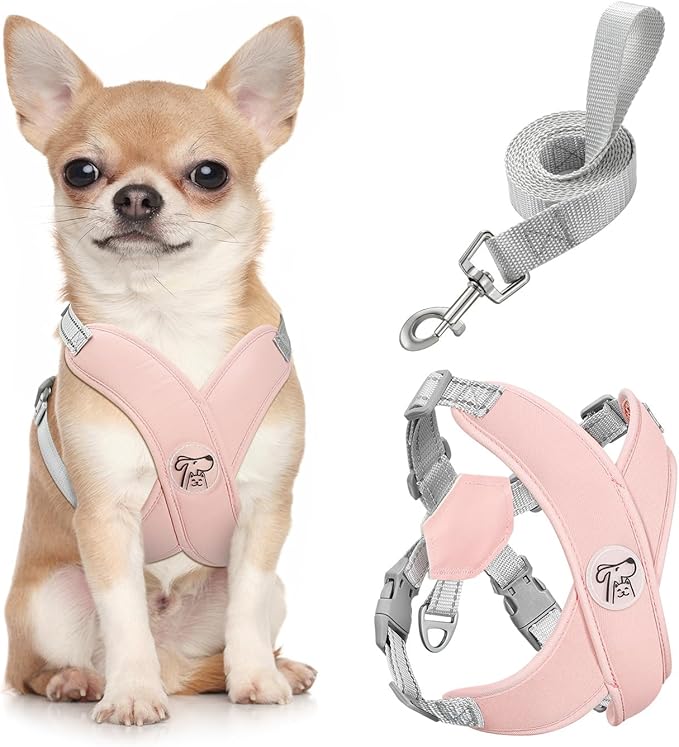 Pawaboo Small Dog Harness and Leash Set, Puppy Harness X-Frame No Pull No Choke, Dog Vest Harness Adjustable for Small Med...