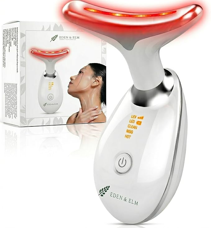 Eden & Elm - Face & Neck Sculpting Massager – 7 Color LED Beauty Tool for Firm-Looking Skin, Jawline Contouring & Daily Li...