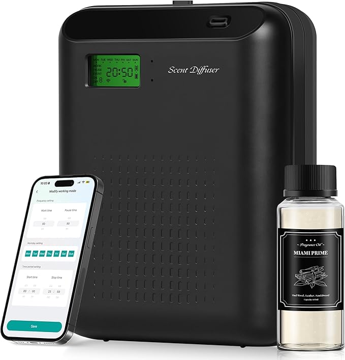 Scent Air Machine Starter Kit – Waterless Diffuser for Home & Commercial Use, Hotel Scent Diffuser Includes 100ml Essentia...