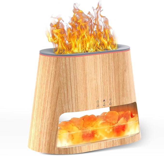 BieJiahWeiBie Luxury Himalayan Salt Lamp Humidifier & Aromatherapy Diffuser - 8 Color Mood Lighting w/Remote for Spa, Bedr...