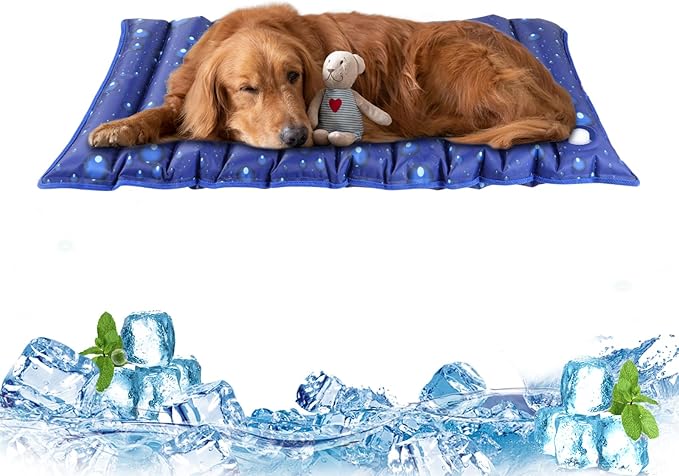 Wensdr Dog Cooling Mat, 35.4" x 18.9", Cooling Mat for Dogs and Cats, Suitable for All Types of Pets, Durable Cooler Fabri...