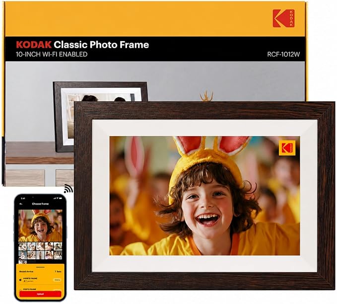 KODAK 10.1 inch WiFi Digital Picture Frame,1280x800 IPS HD Touch Screen, 32GB Smart Photo Frame with App & AI Photo Creati...