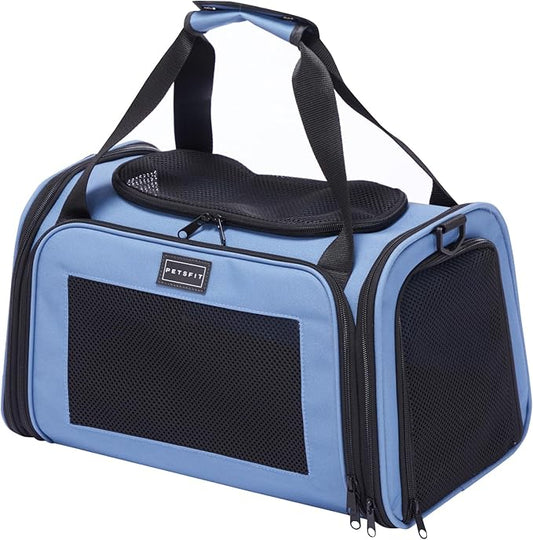 PETSFIT Pet Carrier, Dog Carrier Airline Approved, Collapsible Soft Sided TSA Approved Pet Carrier for Small and Medium Ca...