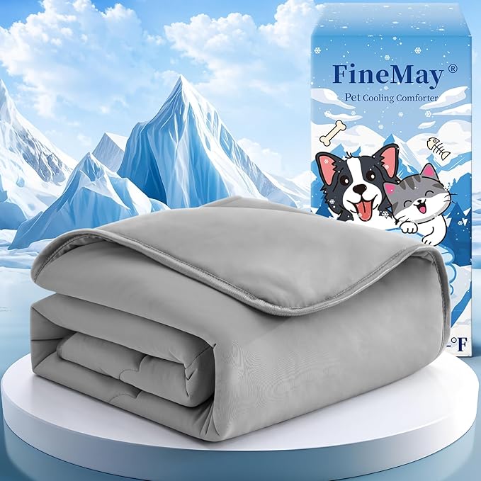 Cooling Blanket for Dogs, Lightweight & Durable Dog Cooling Mat, Q-MAX>0.45 Soft Breathable Pets Comforter for Couch, Bed...