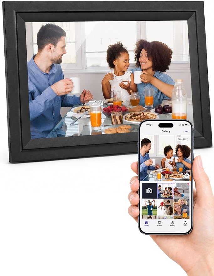 SAMMIX Digital Picture Frame 10.1 Inch WiFi Digital Photo Frame Electronic, IPS Touch Screen, 16GB, Tabletop&Wall-Mounted,...