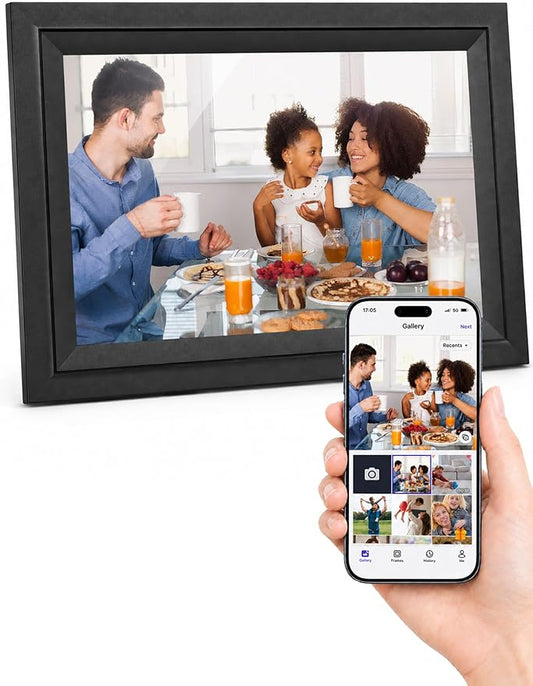 SAMMIX Digital Picture Frame 10.1 Inch WiFi Digital Photo Frame Electronic, IPS Touch Screen, 16GB, Tabletop&Wall-Mounted,...