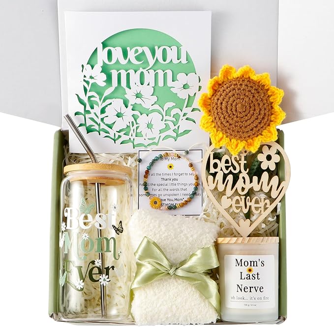 Mothers Day Gifts for Mom - Best Mom Ever Gift Set, Personalized Mum Gifts, Mama Care Package,Unique Birthday Gifts for Mo...