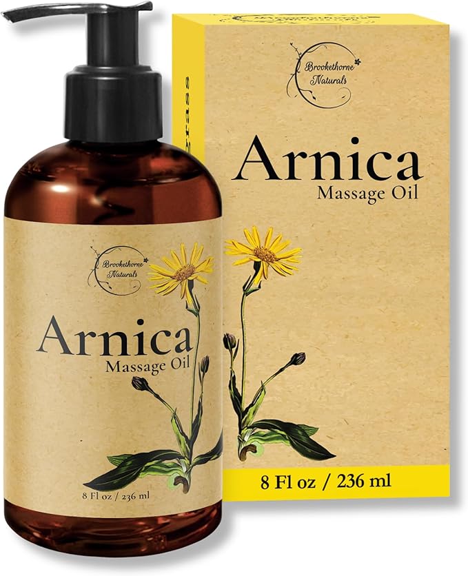 Brookethorne Naturals Arnica Massage Oil for Massage Therapy — Ideal for Athletic & Post Workout | Arnica Montana, Sweet A...