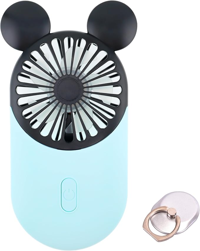 DecoLife Cute Handheld Mini USB Fan, Rechargeable Portable Fan, 3 Adjustable Speeds and Wearable Accessories, Pocket Size ...