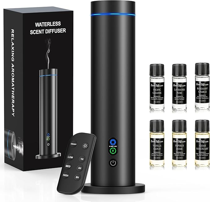 Maromalife Waterless Diffuser, Essential Oil Diffuser, 1000 Sq.Ft Coverage Scent Diffuser – Plug-in Only, Adjustable Mist,...