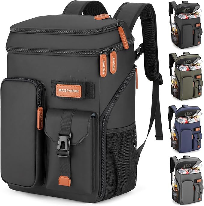 BAGPARKK Insulated Cooler Backpack,33/45 Cans Multifunctional Double Deck Leakproof Cooler Bag with Sternum Strap,Large Ca...