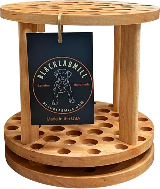BlackLabMill Rotating Paint Brush Holder - Handmade Paint Brush Holder Rotating Art Supply Organizer – Large Capacity Cher...