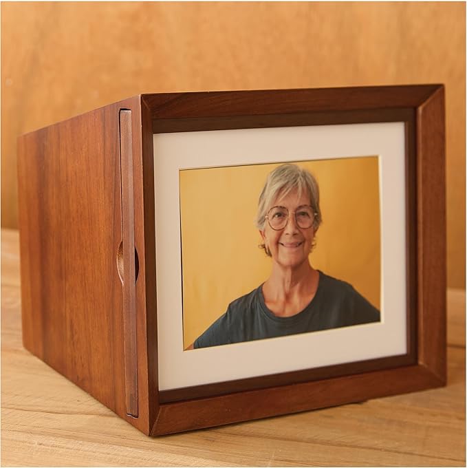 AspenStudio Photo Urn for Human Cremation Walnut Wooden Urn with Picture Frame Decorative Urn by Aspen Studio