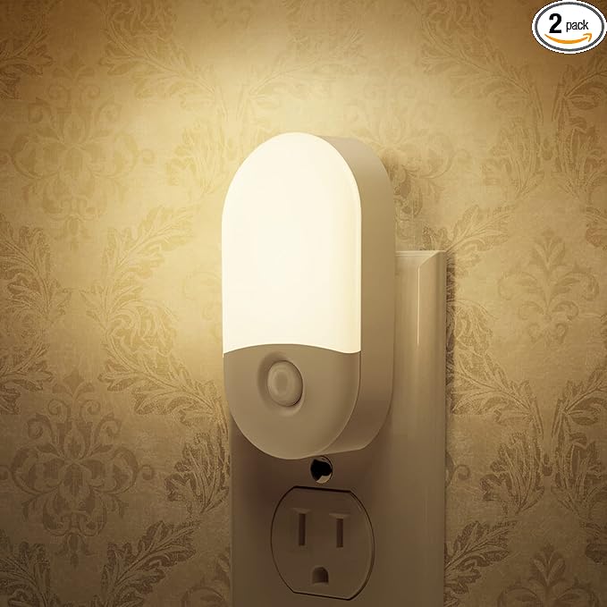 L LOHAS LED Night Lights Plug into Wall, [2 Pack] LED Dimmable Night Light with Light Sensors, 30/60LM Adjustable Brightne...