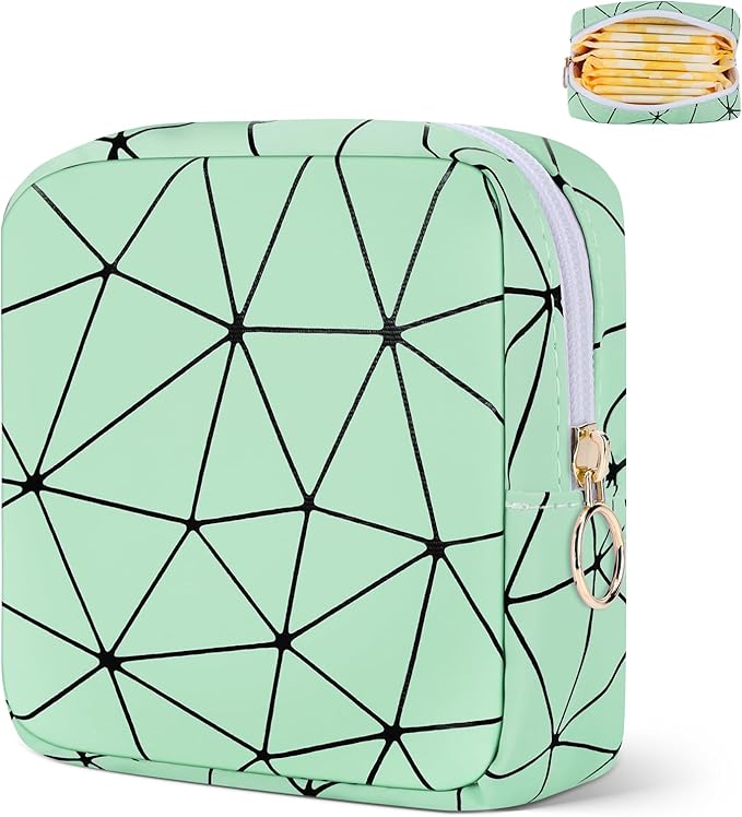 Likesing Period Bag for Tampon, Leather Sanitary Napkin Storage Bag for Girls Womens, Portable Sanitary Napkin Period Pad ...