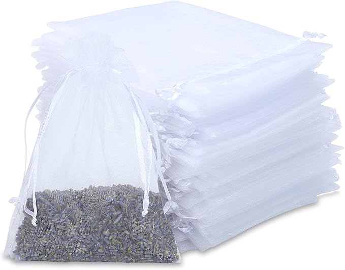 Kslong 100PCS Small Mesh Bags Drawstring 3x4, Sheer Organza Bags Drawstring for Jewelry, Mesh Party Wedding Favor Bags for...