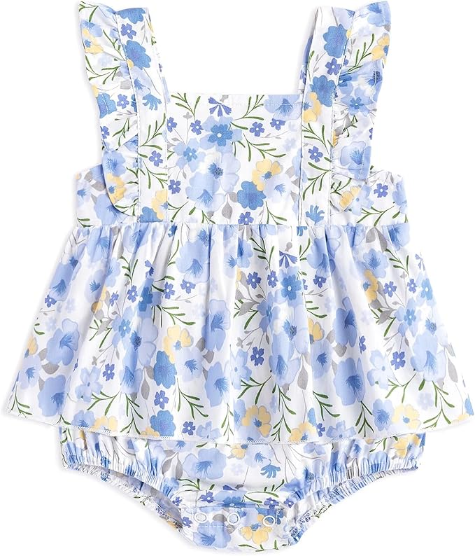 Simplee kids Baby Infant Girls Cotton Short Ruffle Sleeve Summer Romper Outfits 3-24 Months