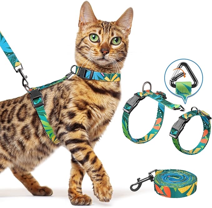 Halypet Cat Harness and Leash Set, Escape Proof [3 in 1 Adjustable & Lightweight] Cat Harness, Soft Comfortable Kitten Har...