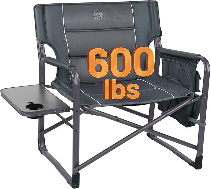 Timber Ridge XXL Upgraded Oversized Directors Chairs with Foldable Side Table, Detachable Side Pocket, Heavy Duty Folding ...
