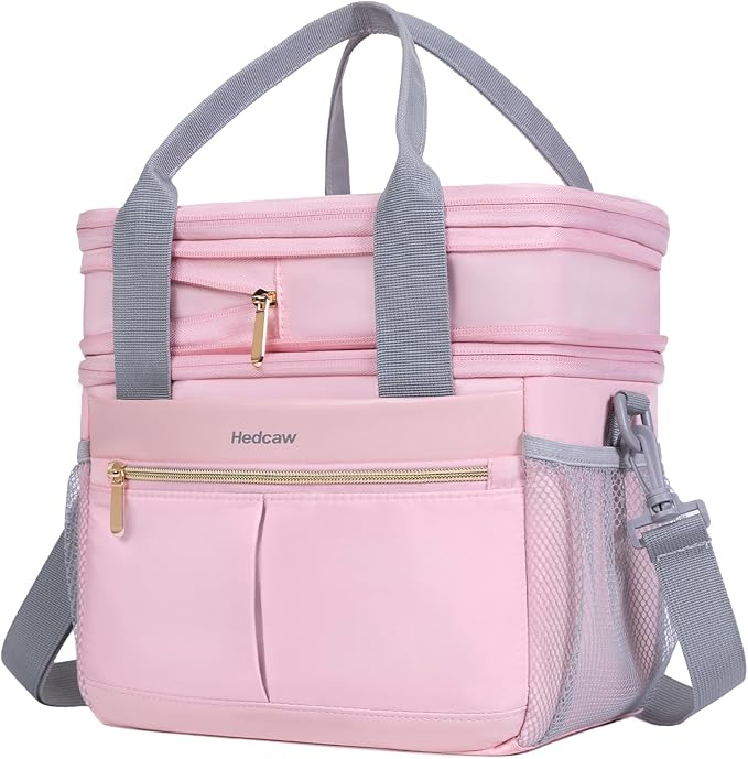 Hedcaw Lunch Box for Women Double Deck Insulated Lunch Bag Women Expandable Leakproof Reusable Lunch Cooler Bag for Work, ...