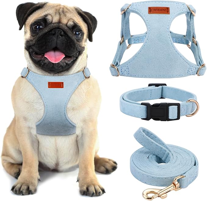 No Pull Dog Harness- Lightweight, Soft, Adjustable Small Harness Collar and Leash Set, Suitable for Cats Puppy Small and M...