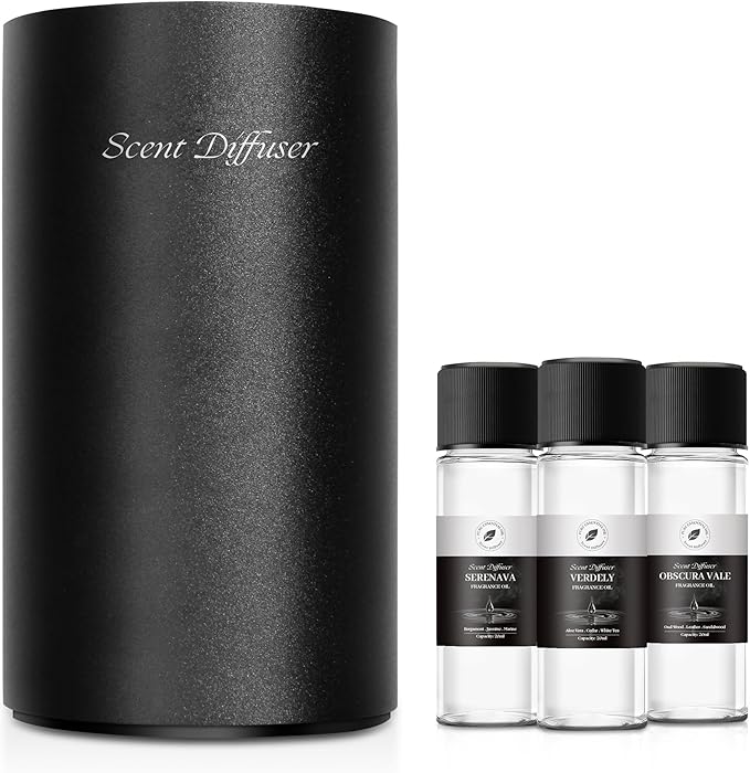 Waterless Essential Oil Diffuser Starter Kit - No Water Needed, Battery Operated Mini Scent Air Machine, Included 3x20ML E...