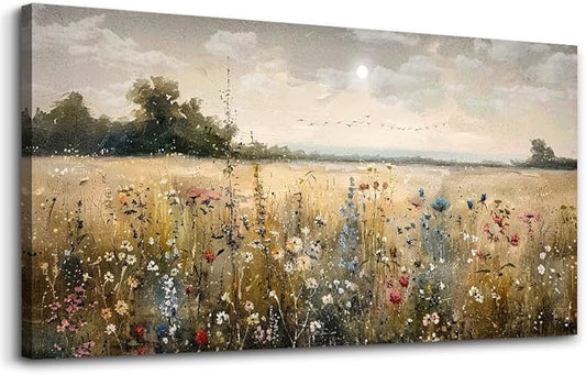 Wapluam Wall Decor For Living Room Canvas Prints Wall Art Bedroom Office Decoration Vintage Abstract Painting Rural Natura...