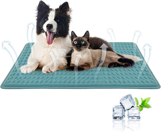 GOLOPET Newly Upgraded Dog Cooling Mat 34x23 in,Ice Breathable Fabric, Solid Silicone Honeycomb Heat Dissipation Structur...