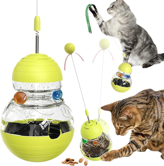 TLKNG Cat Toy for Indoor Cats Wobble Treat Dispenser Ball Kitten Food Dispenser & Puzzle Feeder Balls & Enrichment Toys & ...