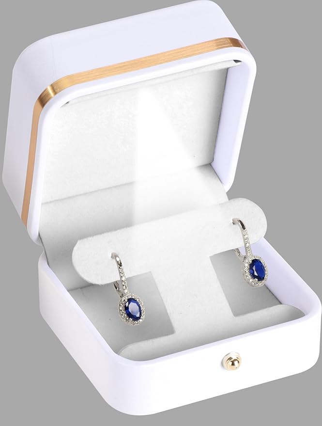LAODA LED T Style Earring Gift Box for Dangling and Hoop Earrings Luxury PU Leather Material Multiple Use Necklace Earring...