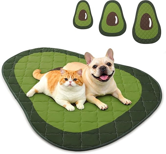 LOOBANI Dog Cooling Mat 50"x38"- Cute Avocado Cooling Mat for Dogs (Cool & Warm Side), Waterproof Self-Cooling Mat for Cra...