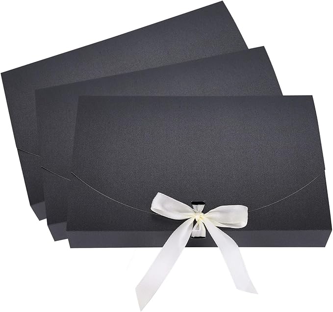 10Pcs Gift Boxes with Ribbon Bowknot Kraft Paper Gift Bag Envelope Wrapping Box Scarf Lingerie Necklace Shirt Gift Packagi...