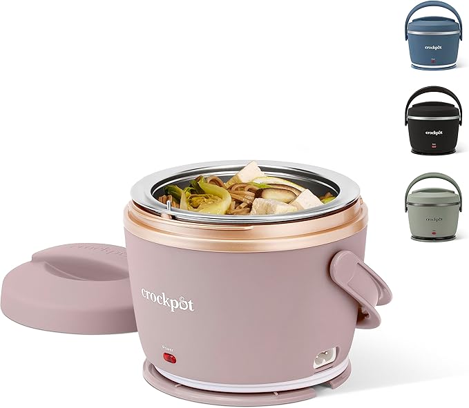 Crock-Pot 20oz Portable Electric Food Warmer, Personal Lunch Box Keeps Food Spill-Free & Warm, Ideal for Travel, Work, Sch...