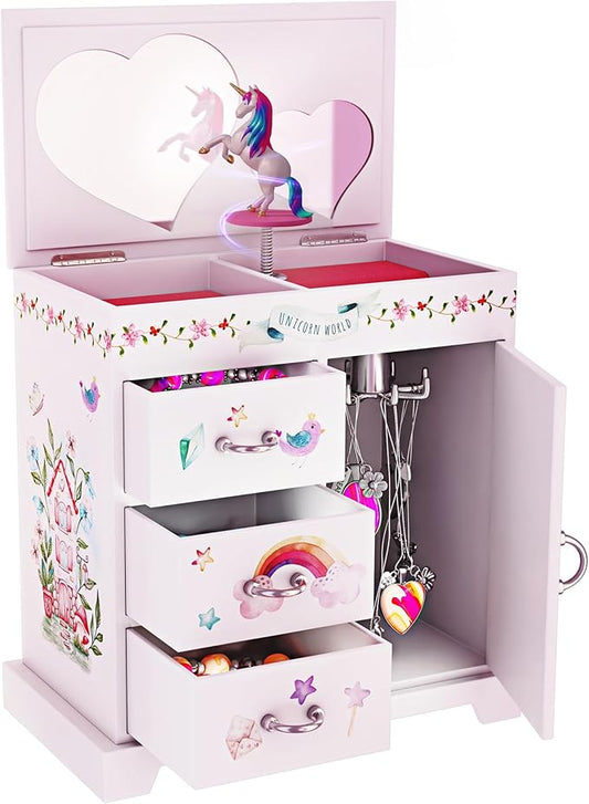 Pretty Me Unicorn Musical Jewelry Box for Kids - Gifts for Girls, Ages 3-8, Best Princess Room Toys Gift for Age 3, 4, 5, ...