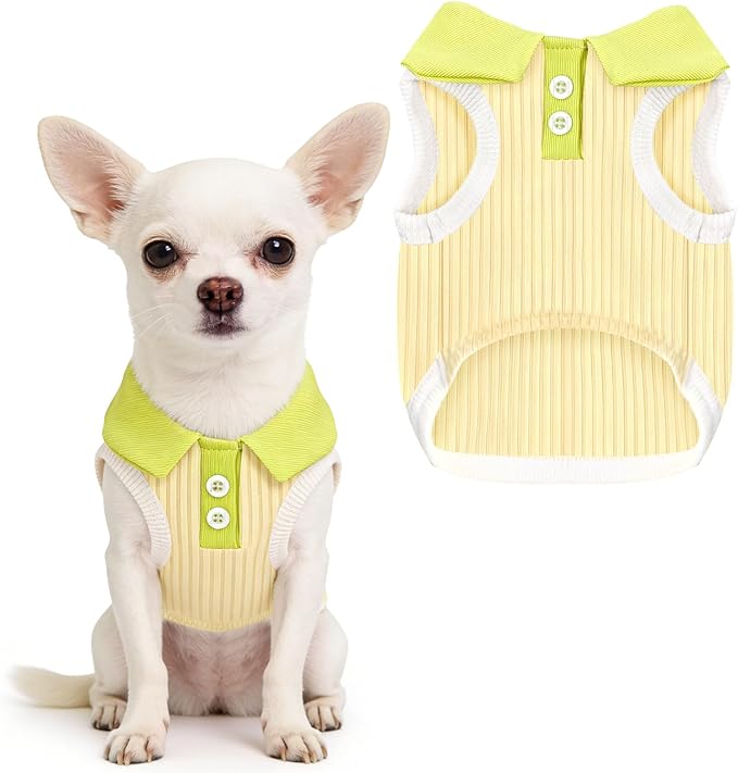 AXIIJGL Dog Tshirts for Small Dogs Polo Shirt Stretchy Dog T Shirt Breathable Dogs Cooling Vest Sweatshirts Girl Boy Puppy...