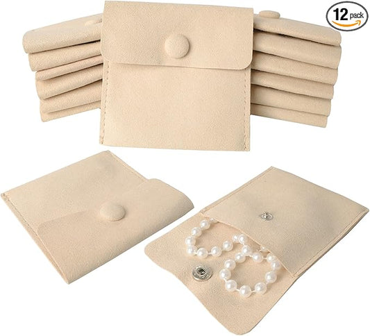 Heliltd 12pcs Microfiber Jewelry Pouch 8x8cm Microfiber Jewelry Packaging Bag Luxury Small Jewelry Gift Bag Small Jewelry ...